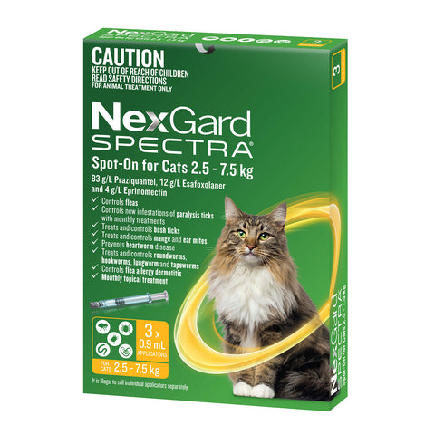 NexGard Spectra Cat 2.5-7.5kg Yellow