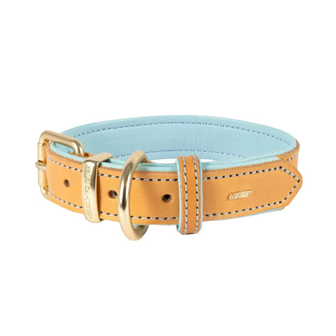 EzyDog Oxford Leather Dog Collar Powder Blue