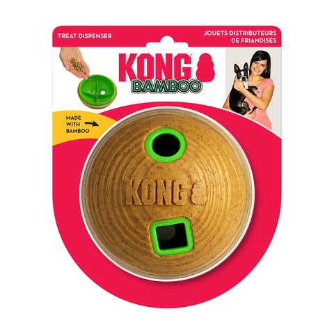 KONG Bamboo Feeder Ball Dog Toy Medium