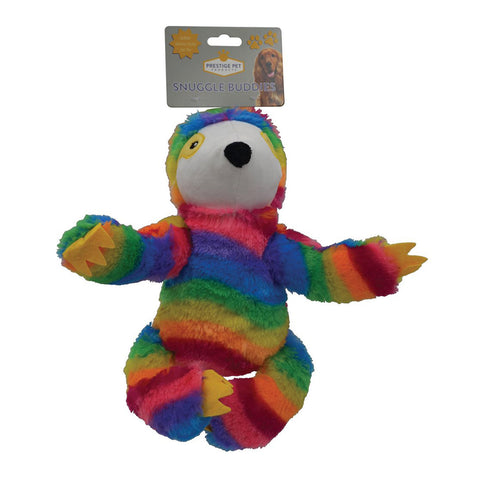 Prestige Pet Snuggle Pals Rainbow Sloth Plush Dog Toy