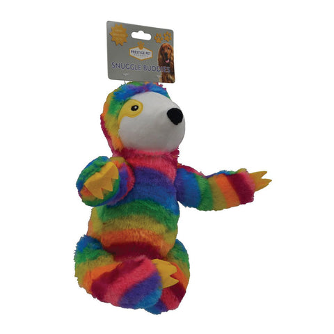 Prestige Pet Snuggle Pals Rainbow Sloth Plush Dog Toy