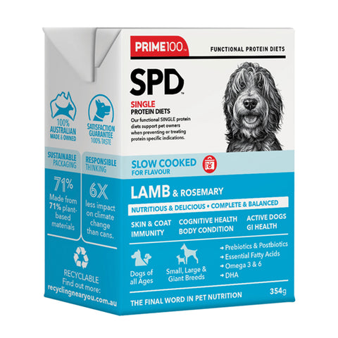 Prime100 SPD Slow Cooked Lamb & Rosemary Adult Wet Dog Food 354g