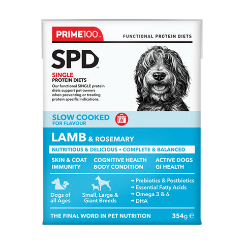 Prime100 SPD Slow Cooked Lamb & Rosemary Adult Wet Dog Food 354g