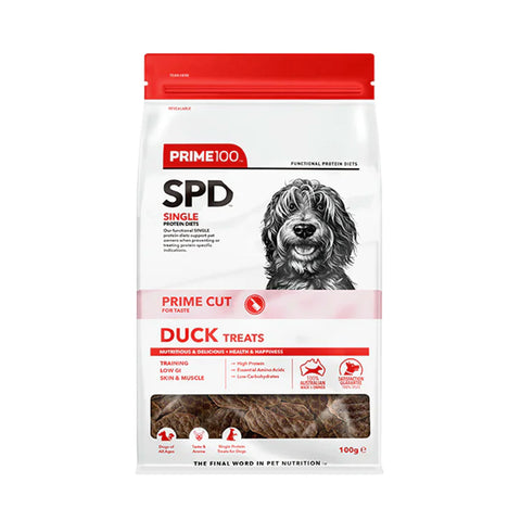 Prime100 SPD Cut Duck Dog Treats 100g