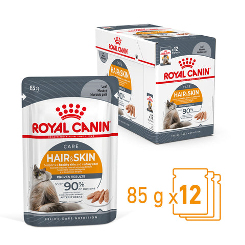 Royal Canin Hair & Skin Loaf Adult Wet Cat Food Pouches