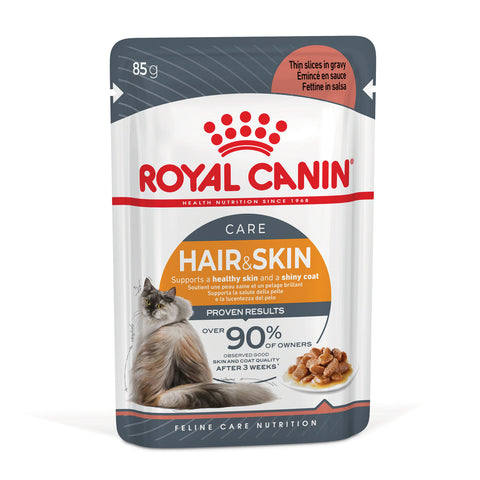 Royal Canin Hair & Skin Gravy Adult Wet Cat Food Pouches