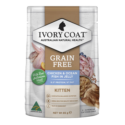 Ivory Coat Grain Free Chicken & Oceanfish in Jelly Kitten Wet Cat Food