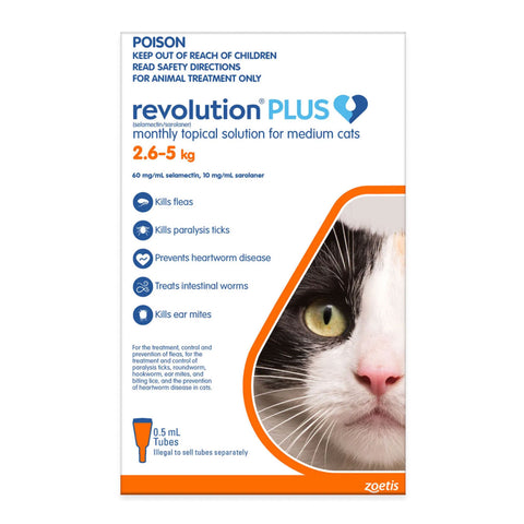 Revolution Plus Cats 2.5-5kg Orange