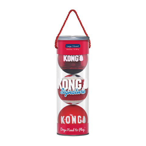 Kong Signature Balls Assorted Dog Toy Large 3pk