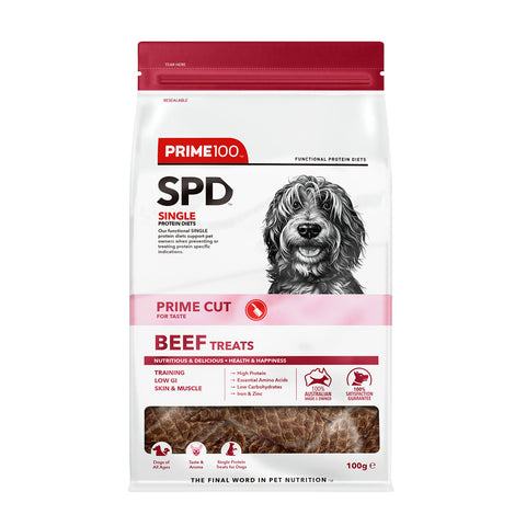 Prime100 SPD Cut Beef Dog Treats 100g