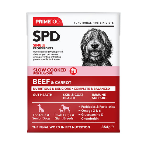 Prime100 SPD Slow Cooked Beef & Carrot Adult Wet Dog Food 354g