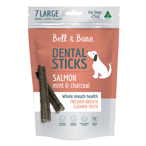 Bell & Bone Salmon, Mint & Charcoal Dental Dog Treats 7pc