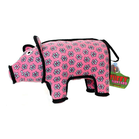 Tuffy Barnyard Series Polly Piggy Pink Dog Toy