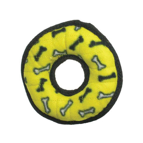 Tuffy Jr Ring Yellow Bone Dog Toy