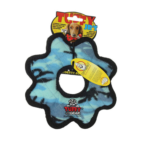 Tuffy Jr Gear Ring Blue Camo Dog Toy