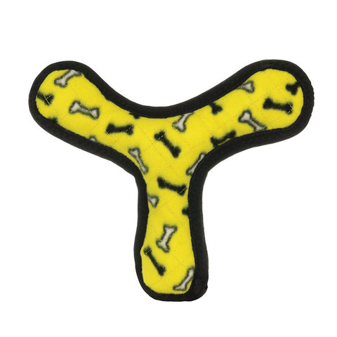 Tuffy Ultimates Boomerang Yellow Bones Dog Toy