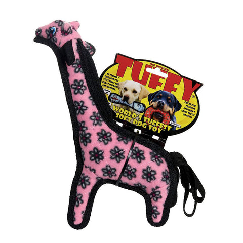 Tuffy Zoo Animal Series Jr Giraffe Pink Dog Toy