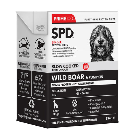 Prime100 SPD Slow Cooked Wild Boar & Pumpkin Adult Wet Dog Food 354g