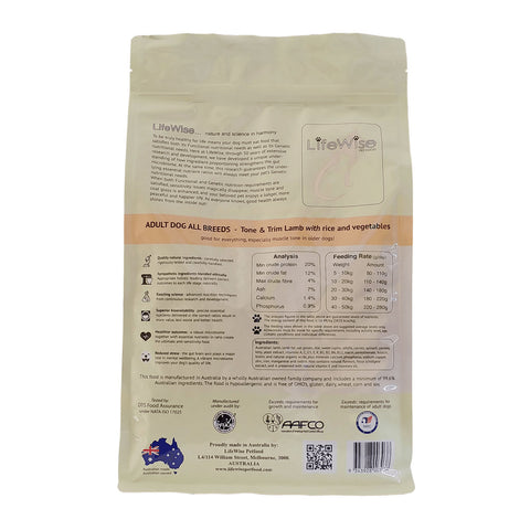 LifeWise Tone & Trim Lamb with Oats, Rice & Veg Adult Dry Dog Food