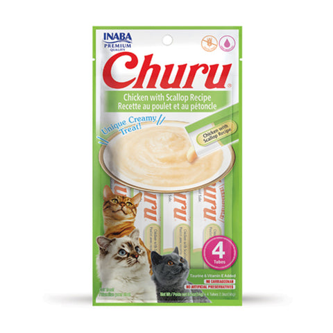 Inaba Churu Chicken with Scallop Cat Treats 4pk