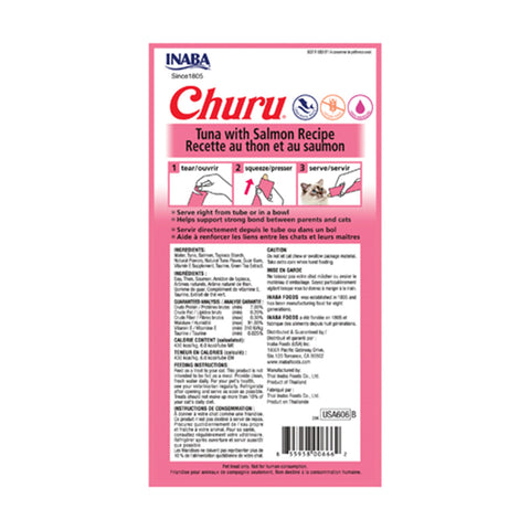 Inaba Churu Tuna with Salmon Cat Treats 4pk