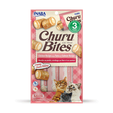 Inaba Churu Wrap Bites Tuna with Salmon Cat Treats 3pk