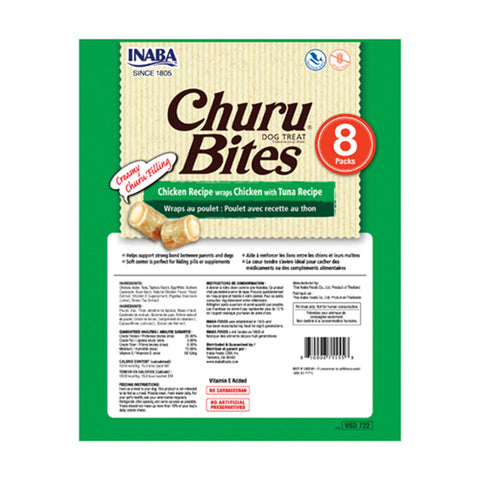 Inaba Churu Wrap Bites Chicken with Tuna Dog Treats 8pk