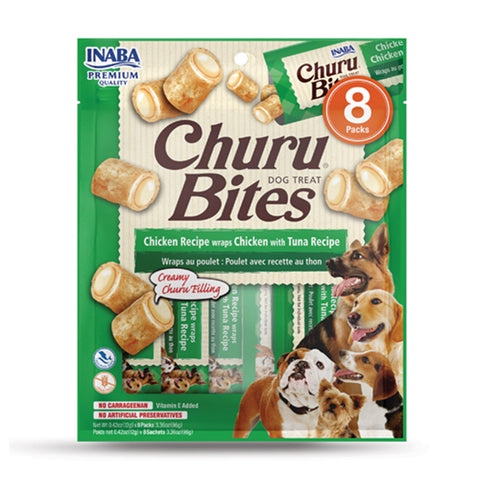 Inaba Churu Wrap Bites Chicken with Tuna Dog Treats 8pk