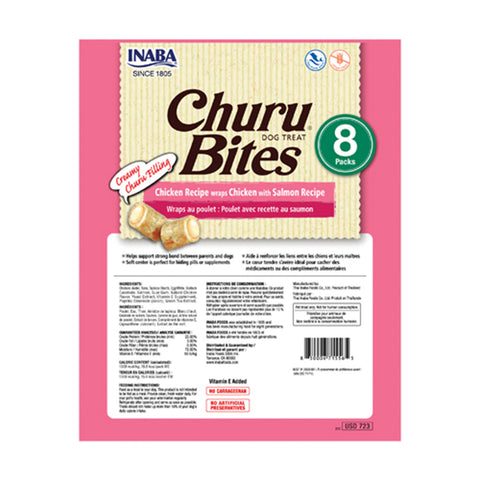 Inaba Churu Wrap Bites Chicken with Salmon Dog Treats 8pk