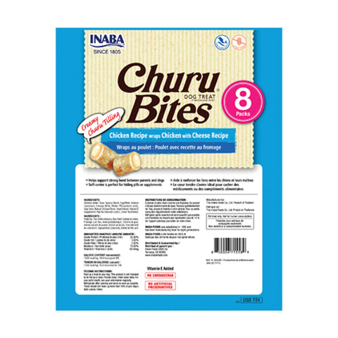 Inaba Churu Wrap Bites Chicken with Cheese Dog Treats 8pk