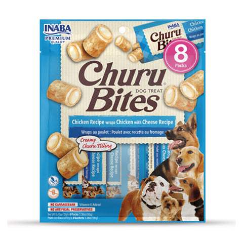 Inaba Churu Wrap Bites Chicken with Cheese Dog Treats 8pk