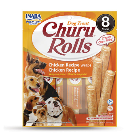 Inaba Churu Rolls Chicken Dog Treats 8pk