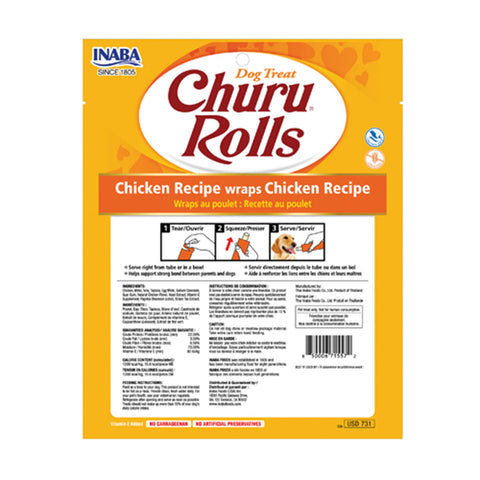 Inaba Churu Rolls Chicken Dog Treats 8pk