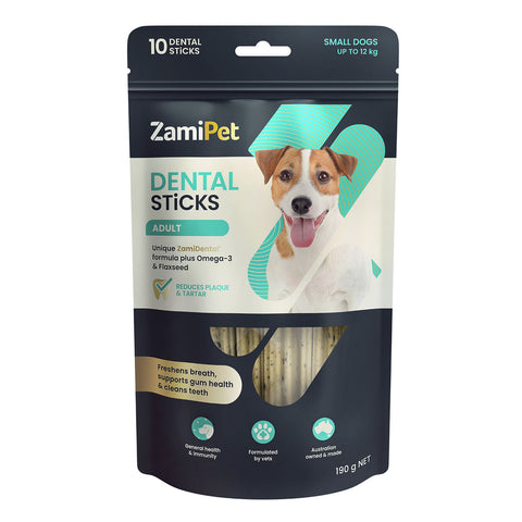 ZamiPet Dental Sticks Adult Dog Treats Small 10pk