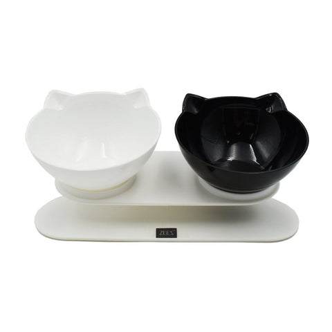 Zeez Elevated Tilted Double Cat Bowl 2x250ml