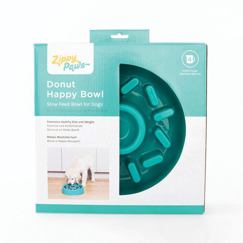 ZippyPaws Happy Bowl Donut Slow Feeder Bowl for Dogs