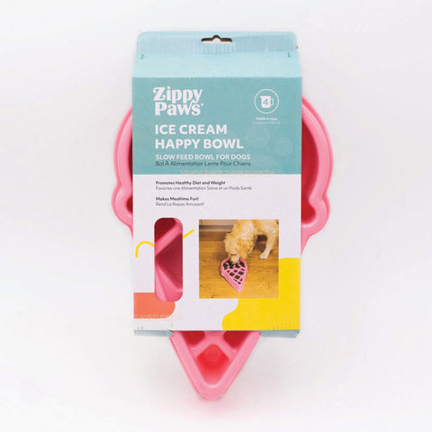 ZippyPaws Happy Bowl Ice Cream Slow Feeder Bowl for Dogs