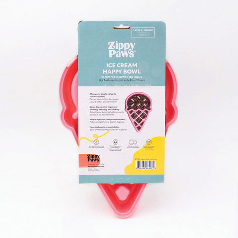 ZippyPaws Happy Bowl Ice Cream Slow Feeder Bowl for Dogs