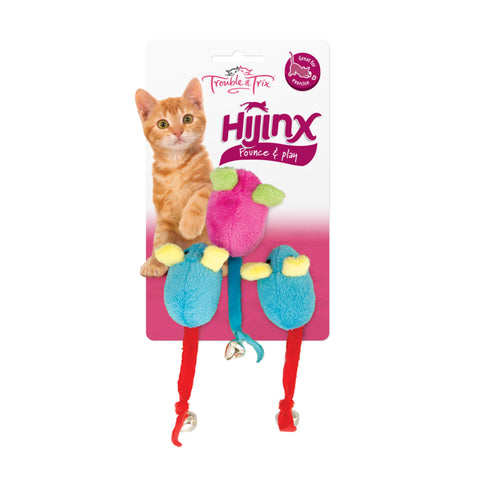 Trouble & Trix HiJinx Mice Bell Cat Toy 3pk