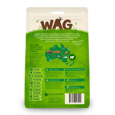 WAG Beef Jerky Dog Treats 200g