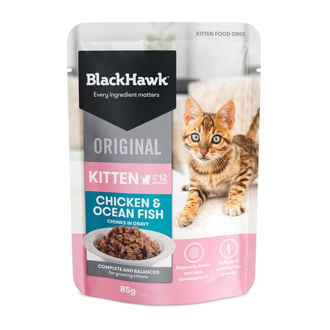 Black Hawk Chicken & Oceanfish in Gravy Kitten Wet Cat Food