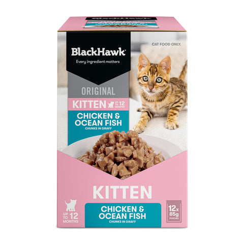 Black Hawk Chicken & Oceanfish in Gravy Kitten Wet Cat Food