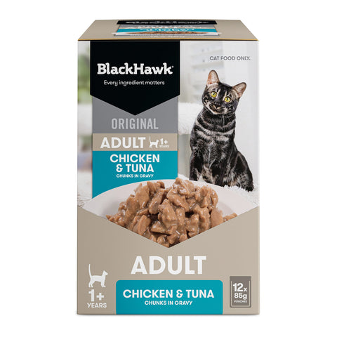 Black Hawk Chicken & Tuna in Gravy Adult Wet Cat Food