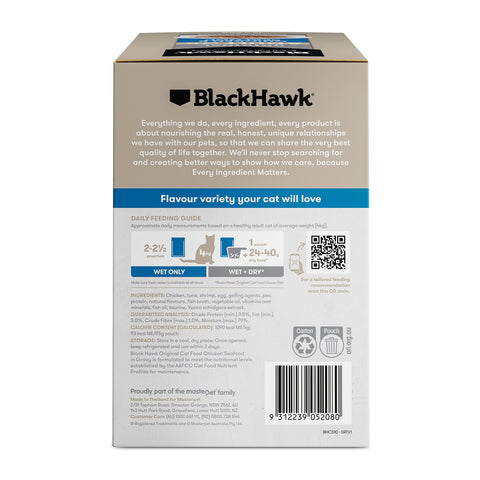 Black Hawk Chicken & Seafood in Gravy Adult Wet Cat Food