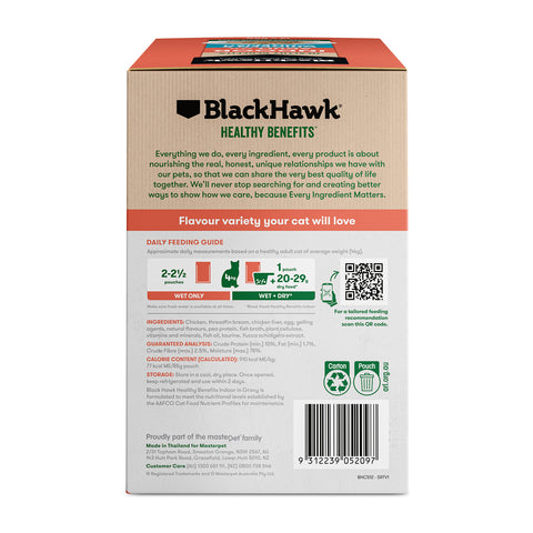 Black Hawk Healthy Benefits Chicken & Whitefish in Gravy Indoor Adult Wet Cat Food