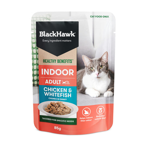 Black Hawk Healthy Benefits Chicken & Whitefish in Gravy Indoor Adult Wet Cat Food