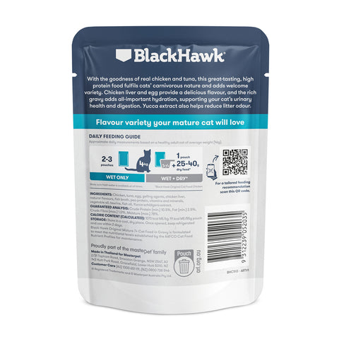 Black Hawk Chicken & Tuna in Gravy Mature 7+ Adult Wet Cat Food