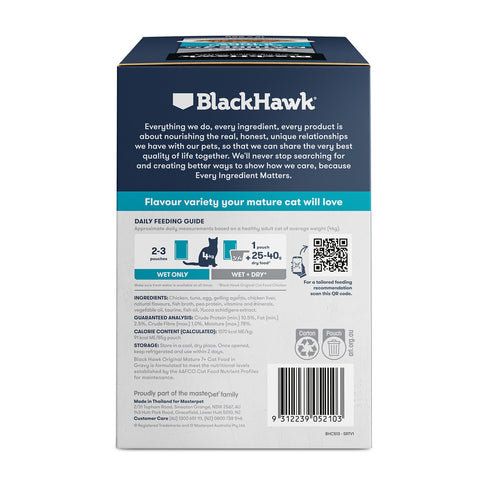 Black Hawk Chicken & Tuna in Gravy Mature 7+ Adult Wet Cat Food