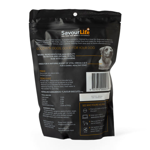 SavourLife Kangaroo Flavour Biscuits Dog Treats 500g