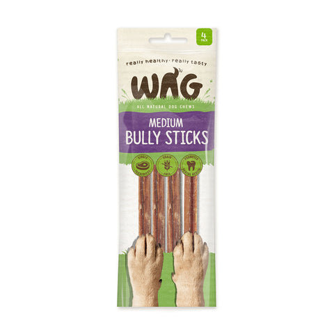 WAG Bully Sticks Medium Dog Treats 4pk